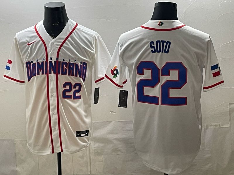 Men 2026 World Cub #22 Soto White Game Nike MLB Jersey style 006->->MLB Jersey